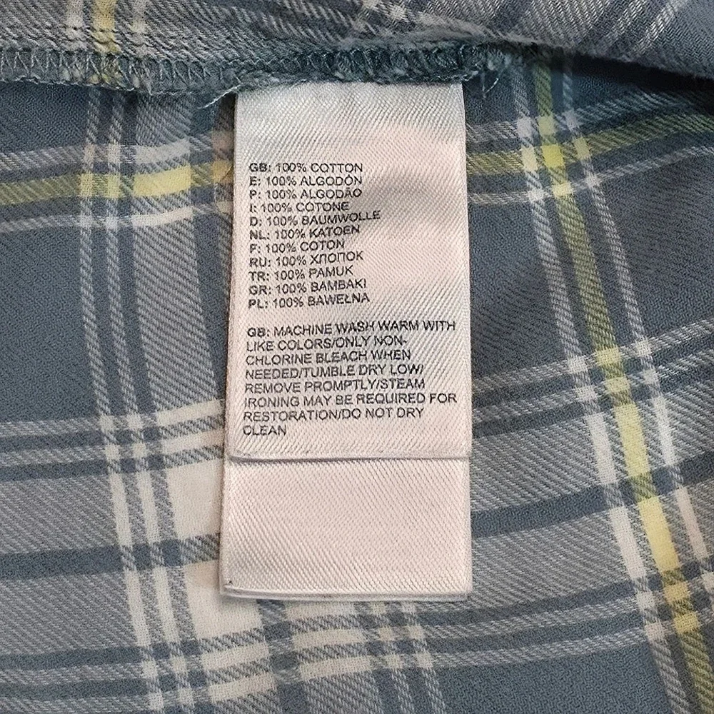 The North Face Plaid Short Sleeve Button Down Men's‎ Shirt Large Blue White